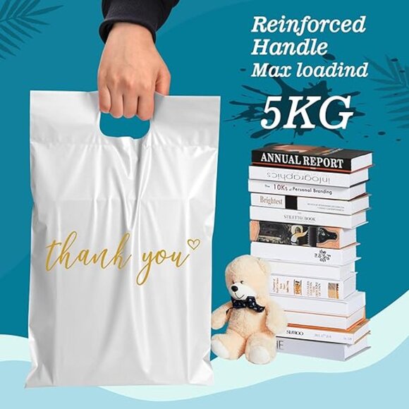 10 pcs Poly Mailers with Handle 10 X 13 Inch Premium Shipping Bags - Picture 2 of 3